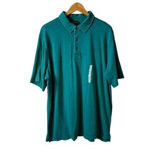 Big Sky New Men’s Short Sleeve Polo Shirt Blue Green Size Large